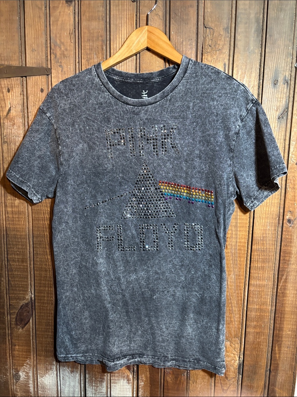 Pink Floyd Studded Prism Tee - Black Mineral Wash